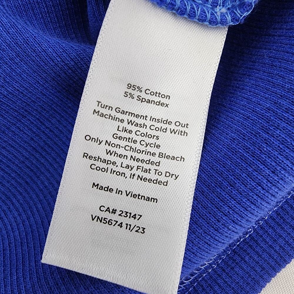 Talbots Womens Ribbed Scoop Neck Tee Dip Dye Ombre Blue Size Large Short Sleeve - Picture 7 of 7